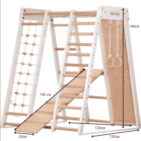 Domowy drewniany plac zabaw dla dzieci Biały