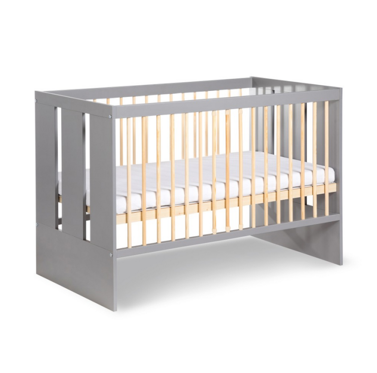 Łóżeczko niemowlęce 120x60 PAULINE grafit-sosna