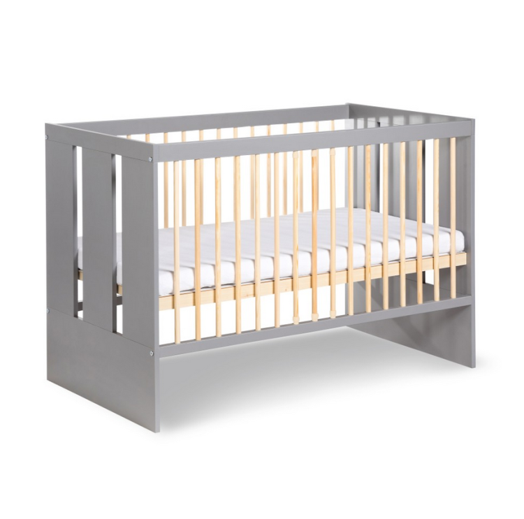 Łóżeczko niemowlęce 120x60 PAULINE grafit-sosna