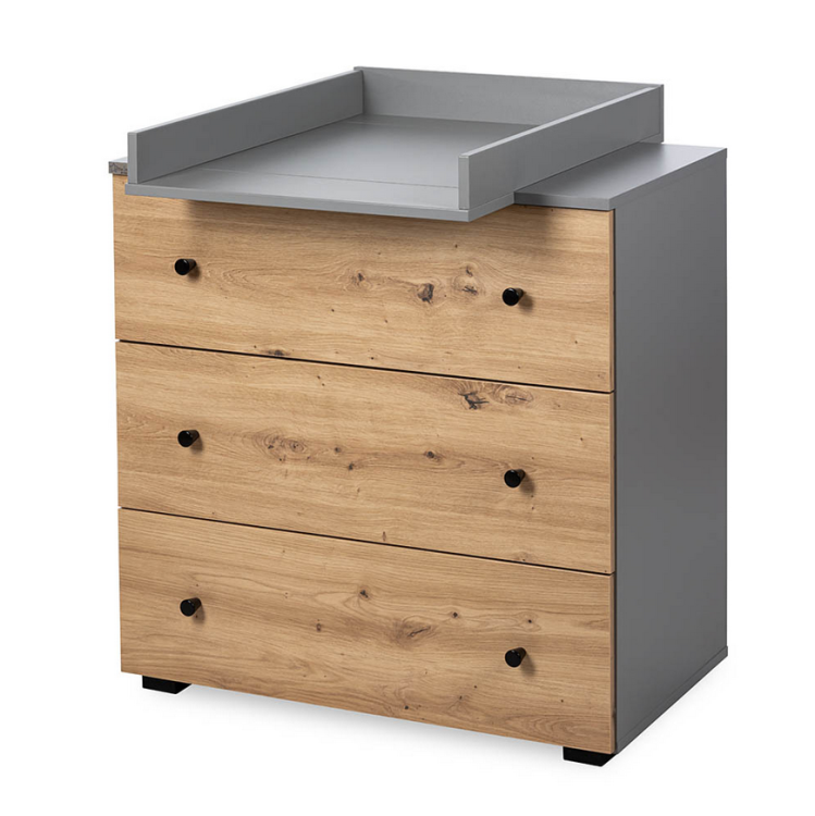 Komoda dziecięca PAULINE grafit-dąb