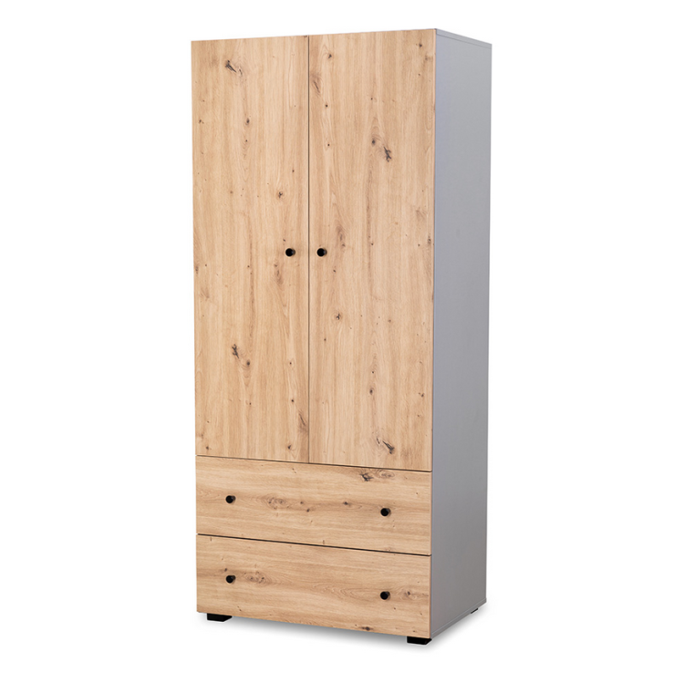 Szafa dziecięca 2-drzwiowa PAULINE grafit-dąb