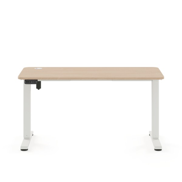 Biurko elektryczne AXIO Prostokąt 1200x600 stelaż biały/blat brzoza rozmiar 3-4