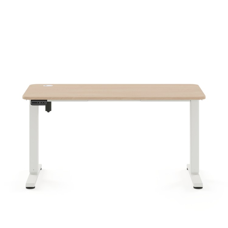 Biurko elektryczne AXIO Prostokąt 1200x600 stelaż biały/blat brzoza rozmiar 3-4