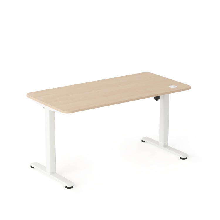 Biurko elektryczne AXIO Prostokąt 1200x600 stelaż biały/blat brzoza rozmiar 3-4