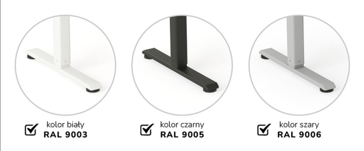Biurko elektryczne AXIO Prostokąt 1000x650 z nadstawką stelaż szary/blat brzoza rozmiar 3-4
