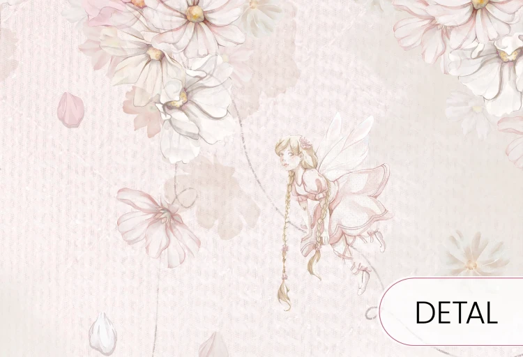 Tapeta dla dzieci Malumi DAPHNE - rose - tapeta do pokoju dziewczynki z wróżkami wśród kwiatów