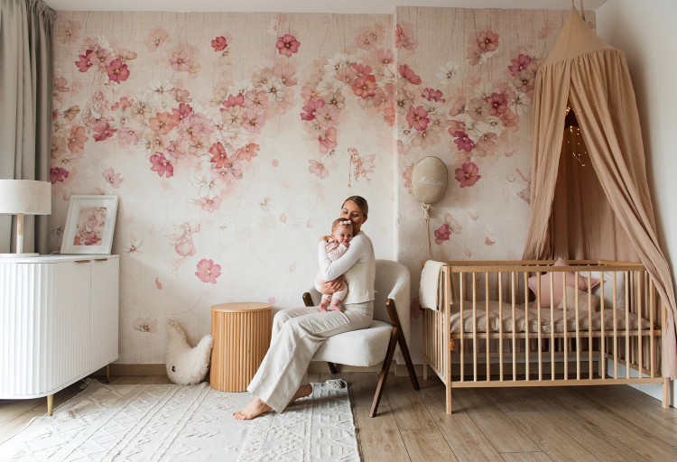 Tapeta dla dzieci Malumi DAPHNE – pink – tapeta do pokoju dziewczęcego z magicznym motywem