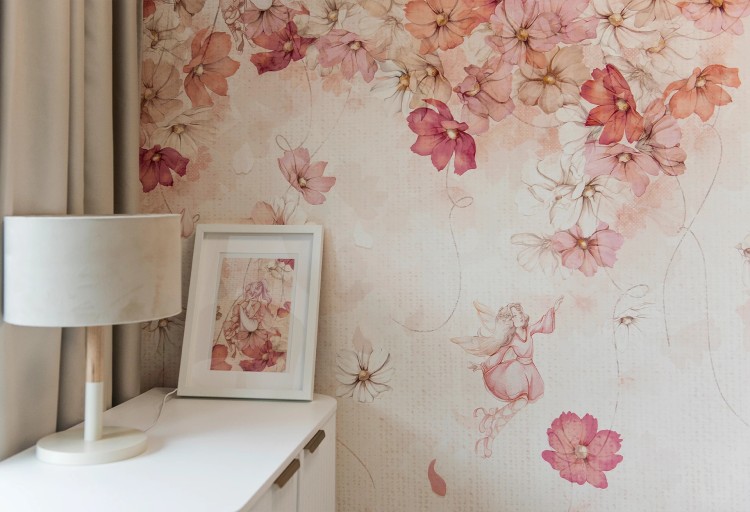 Tapeta dla dzieci Malumi DAPHNE – pink – tapeta do pokoju dziewczęcego z magicznym motywem