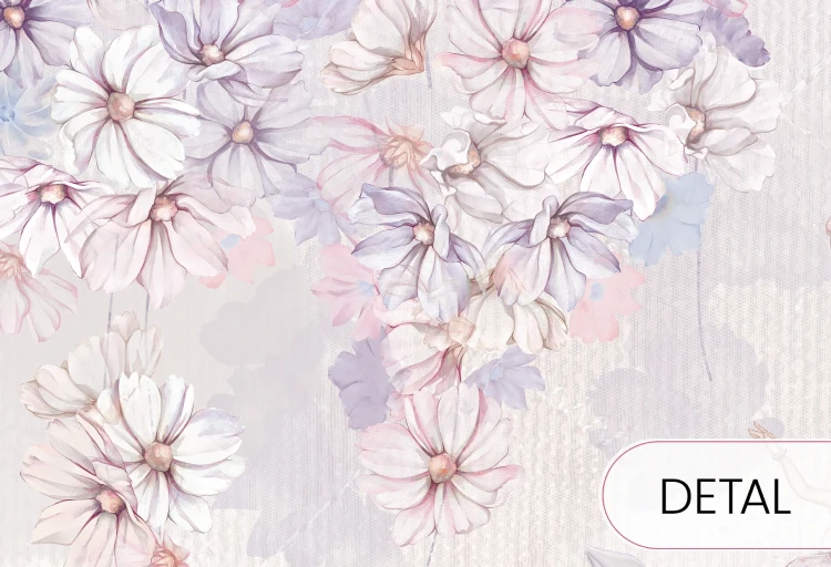 Tapeta dla dzieci Malumi DAPHNE cotton candy- kwiatowa tapeta dla dziewczynki z wróżkami