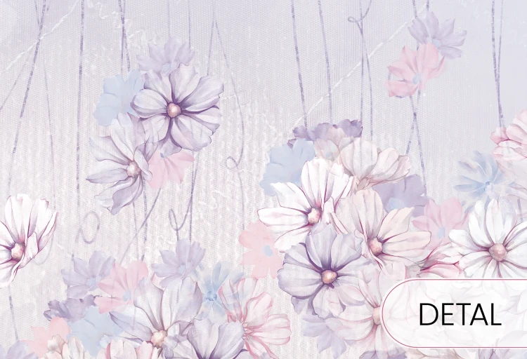 Tapeta dla dzieci Malumi DAPHNE cotton candy- kwiatowa tapeta dla dziewczynki z wróżkami