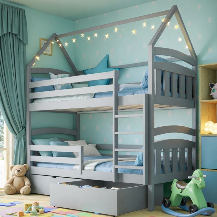 Drewniane Łóżko Piętrowe Domek dla dzieci Montessori Sofii