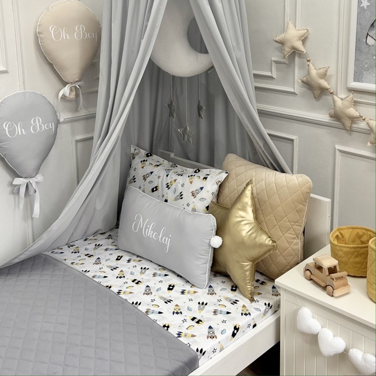 Pikowana narzuta Velvet Stalowy Szary