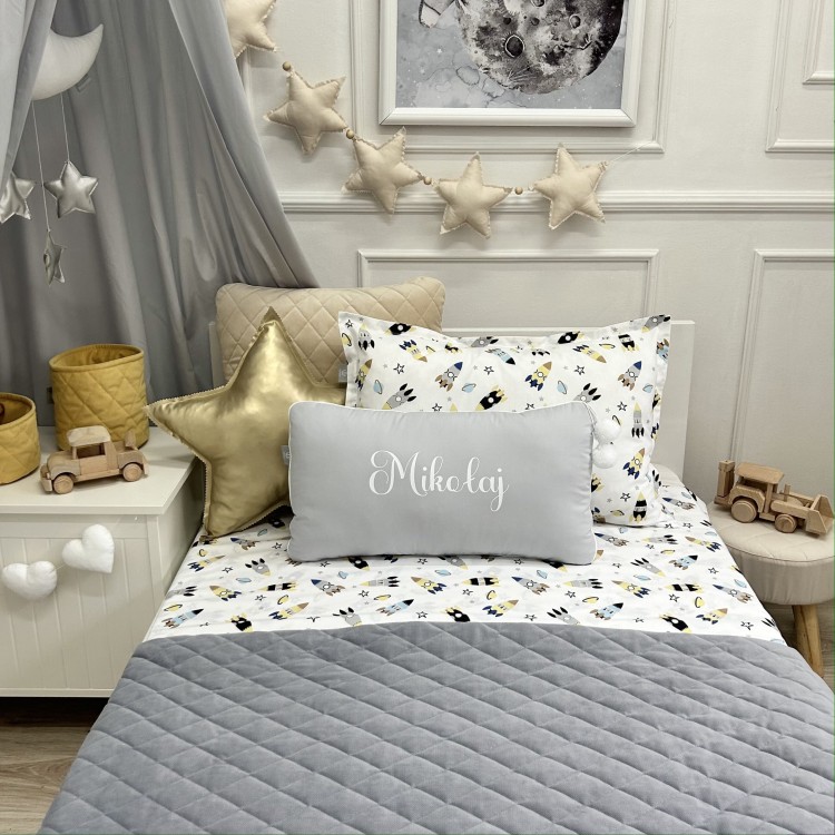 Pikowana narzuta Velvet Stalowy Szary