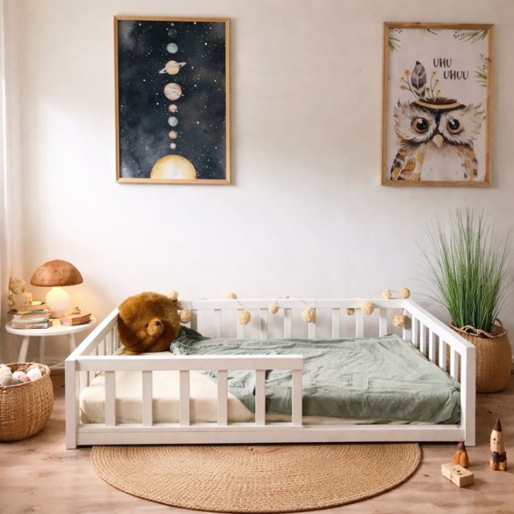 Drewniane Łóżko Bukowe dla dziecka FLOOR BED MONTESSORI