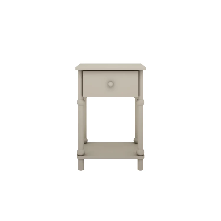 Szafka nocna Babushka w kolorze oliwkowym do eleganckiego pokoju dziewczynki.