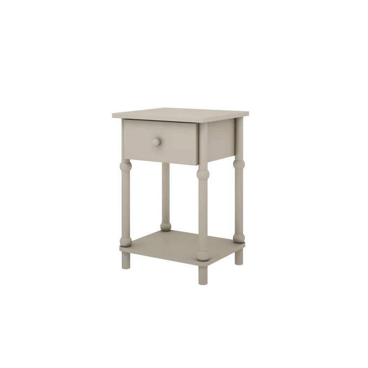 Szafka nocna Babushka w kolorze oliwkowym do eleganckiego pokoju dziewczynki.