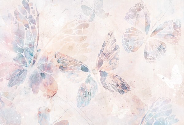 Tapeta dziecięca MARIPOSA RAINBOW z kolorowymi motylami do pokoju dziewczynki