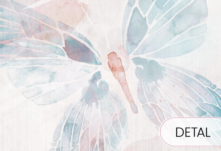 Tapeta dziecięca MARIPOSA BUBBLEGUM z kolorowym motylem do pokoju dziewczynki