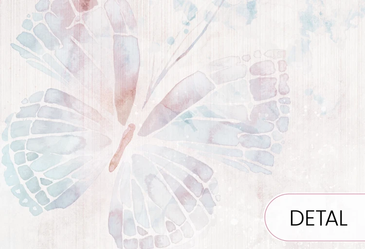 Tapeta dziecięca MARIPOSA BUBBLEGUM z kolorowym motylem do pokoju dziewczynki
