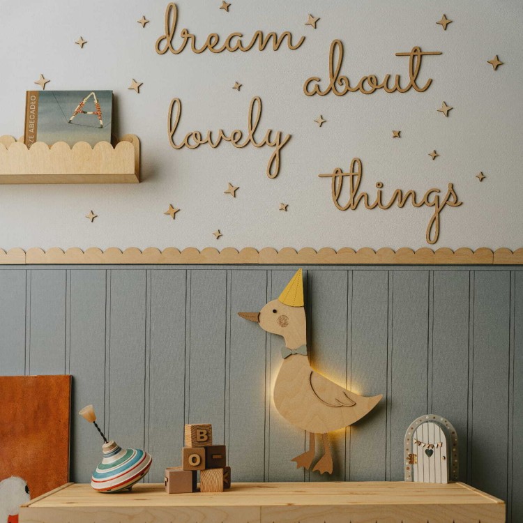 lampka ścienna gąska z naturalnej sklejki dla dziecka