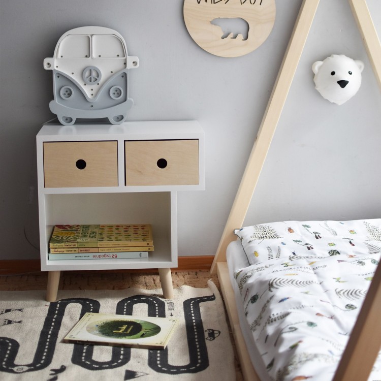 designerska szafka nocna dziecięca drewniana