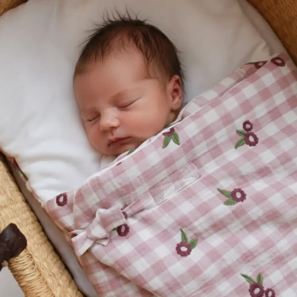 Becik niemowlęcy Cottage Love bawełniany dla noworodka, miękki rożek z antyalergicznym wypełnieniem 36x78