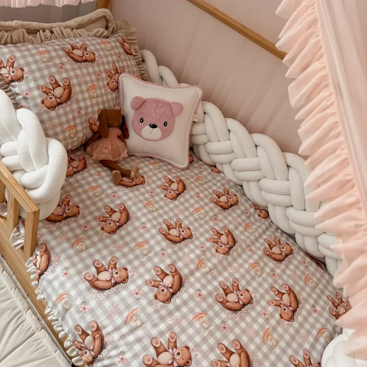 Poszewki dziecięce Soft Teddy z falbankami bawełna premium