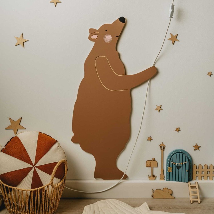 Miś Tedi L drewniana dekoracja ścienna do pokoju dziecka
