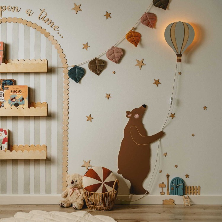 Miś Tedi L drewniana dekoracja ścienna do pokoju dziecka