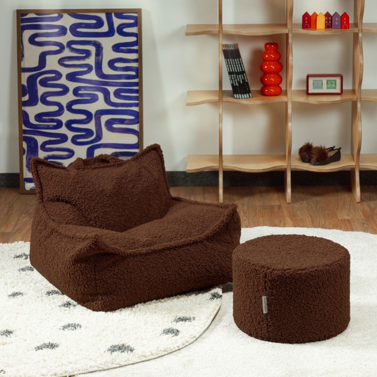 Miękki fotelik pufa dla dziecka Teddy Warm Hazel Wigiwama