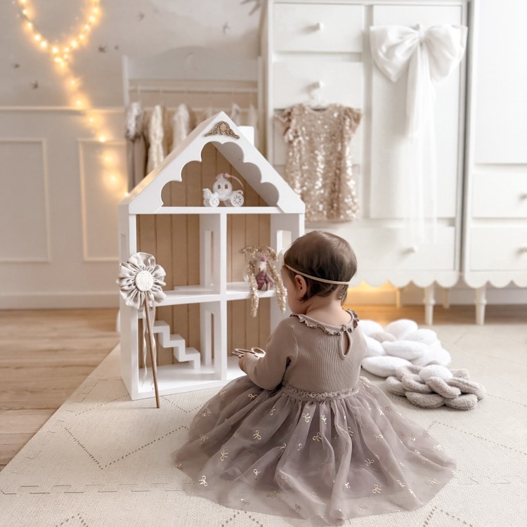 Domek dla lalek Milk Coffee z drewna sosnowego FSC Biały