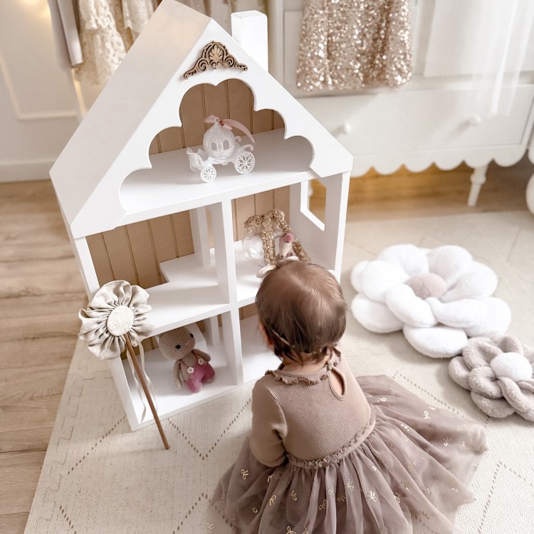 Domek dla lalek Milk Coffee z drewna sosnowego FSC Biały