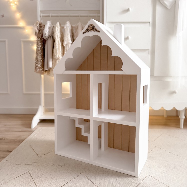 Domek dla lalek Milk Coffee z drewna sosnowego FSC Biały