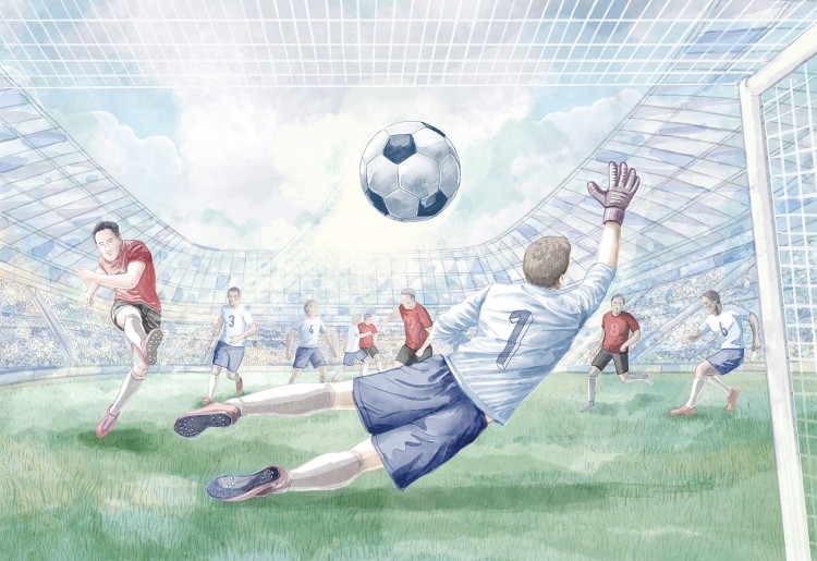 tapeta piłka nożna do pokoju chłopca stadion