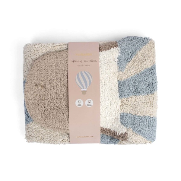 Miękki dywan dziecięcy FILIBABBA w kształcie balonu niebieskiego  z bawełny