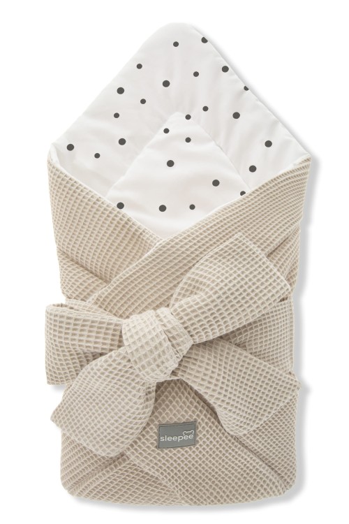 Rożek niemowlęcy Wafelek beżowy z bawełny waflowej