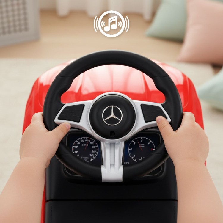 Jeździk Mercedes C-Class czerwony pchacz chodzik z oparciem