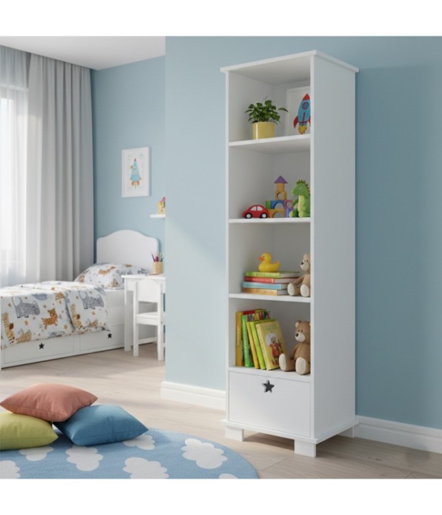 Regał do pokoju dziecięcego z szufladą - GWIAZDKI 180x45cm