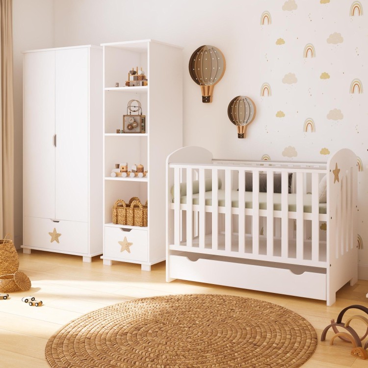 Drewniana Szafa Dwudrzwiowa STAR Z Szufladą - kolory