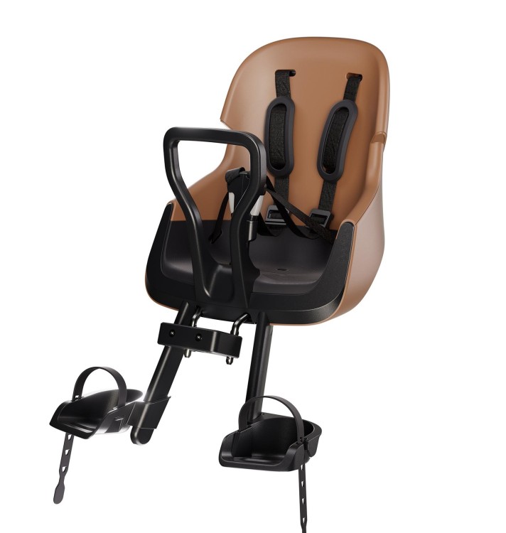Fotelik rowerowy Bobike Exclusive Evolve Mini cinnamon brown montowany z przodu roweru