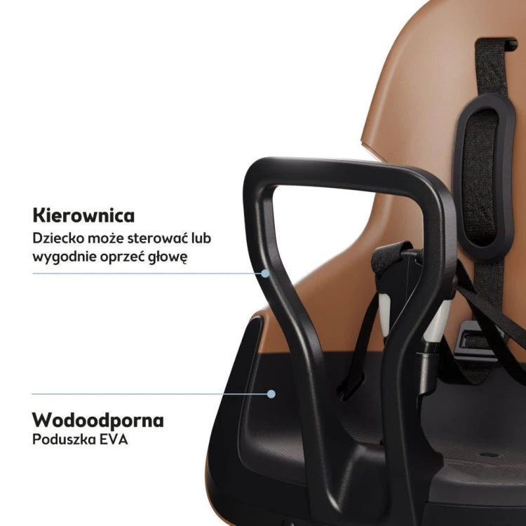 Fotelik rowerowy Bobike Exclusive Evolve Mini cinnamon brown montowany z przodu roweru