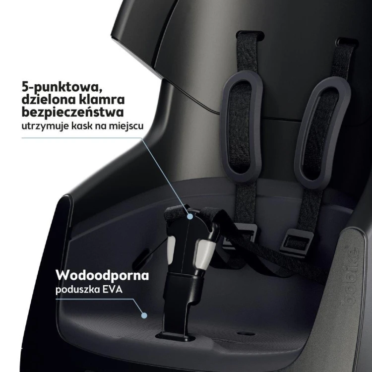 Fotelik rowerowy Bobike Exclusive Evolve Maxi Urban Black montowany na tylny bagażnik roweru