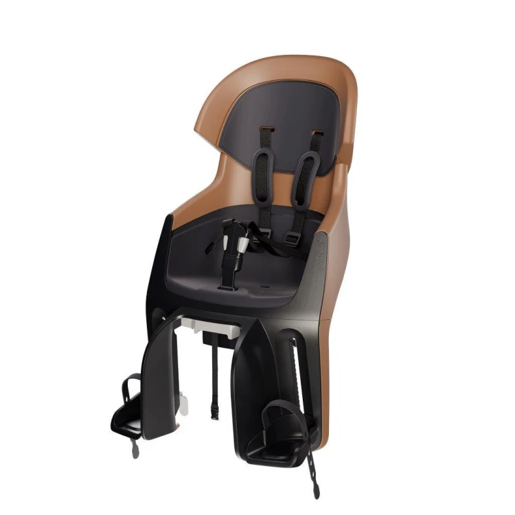 Fotelik rowerowy Bobike Exclusive Evolve Maxi cinnamon brown montowany na tylny bagażnik roweru