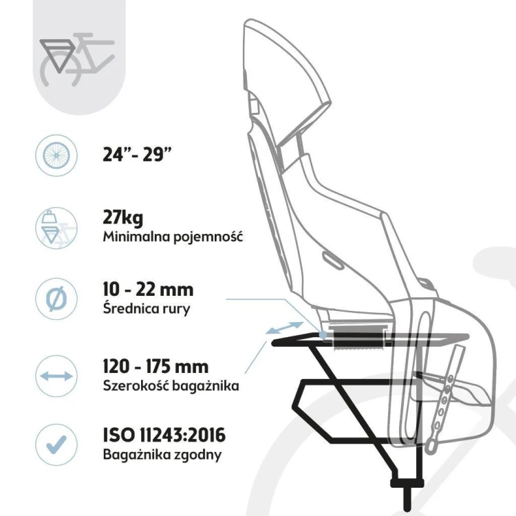 Fotelik rowerowy Bobike Exclusive Evolve Maxi cinnamon brown montowany na tylny bagażnik roweru
