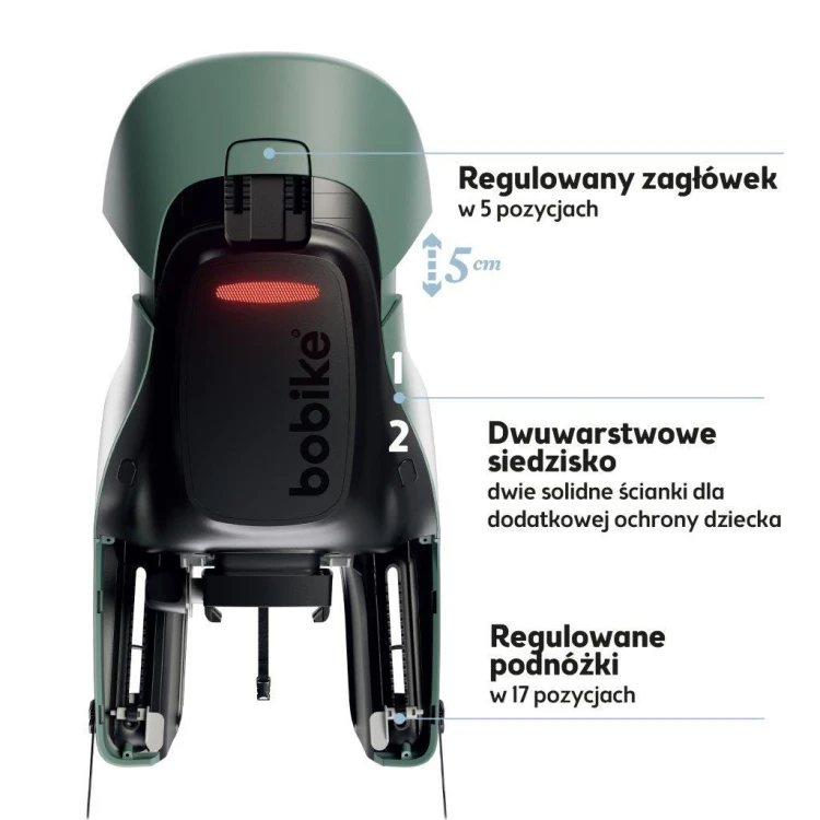 Fotelik rowerowy Bobike Exclusive Evolve Maxi peppermint montowany na tylny bagażnik roweru