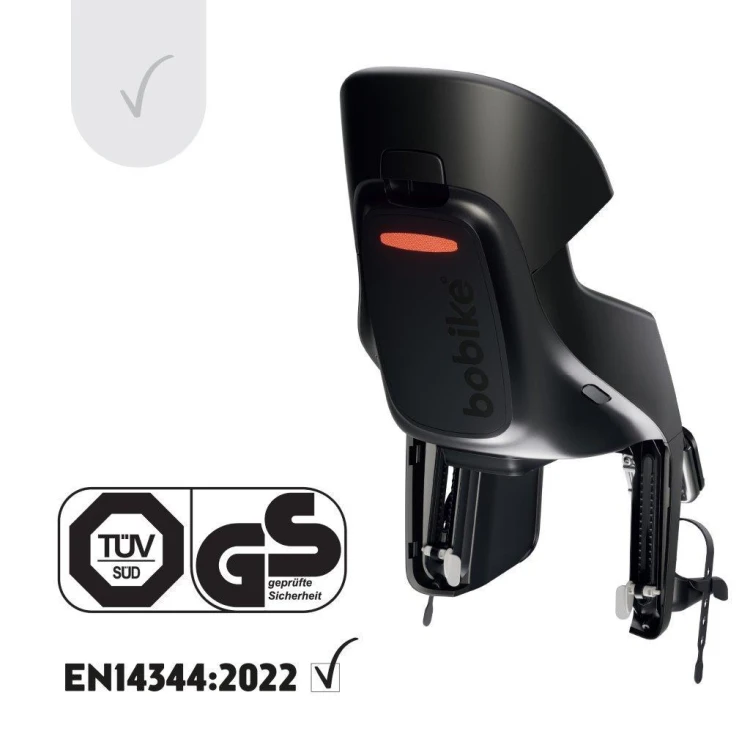Fotelik rowerowy Bobike Exclusive Evolve Maxi 1P Urban Black montowany do ramy roweru