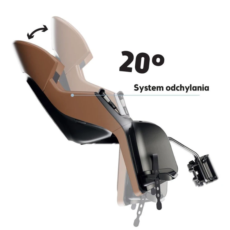 Fotelik rowerowy Bobike Exclusive Evolve Maxi 1P cinnamon brown montowany do ramy roweru