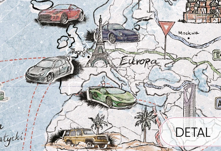 tapeta mapa świata niebieska do pokoju dziecka
