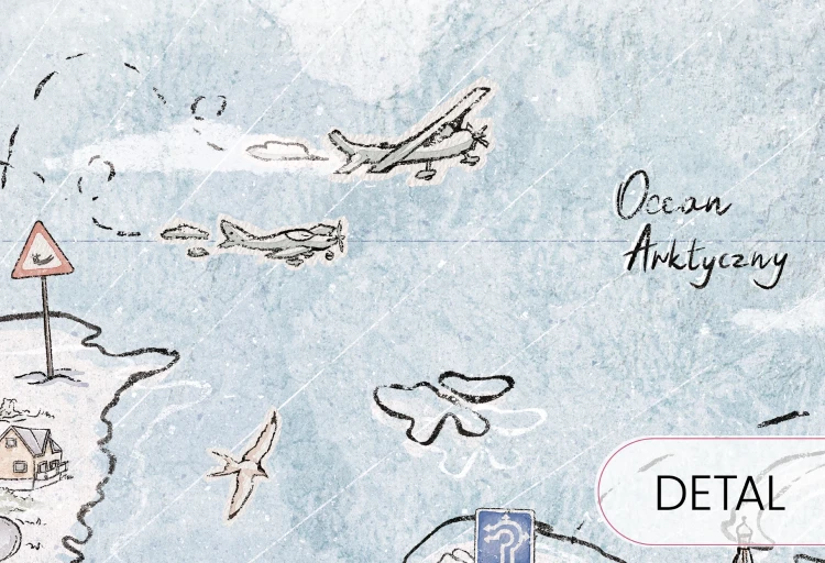 tapeta mapa świata niebieska do pokoju dziecka
