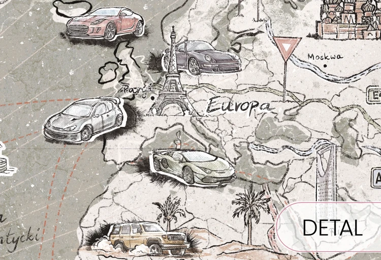 tapeta motoryzacja dla dzieci mapa świata